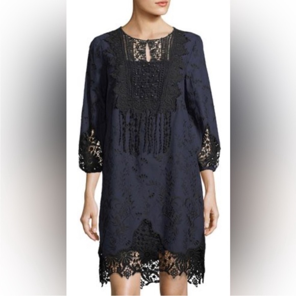 NWT TAHARI EMBROIDERED DRESS 🖤 - Picture 1 of 8
